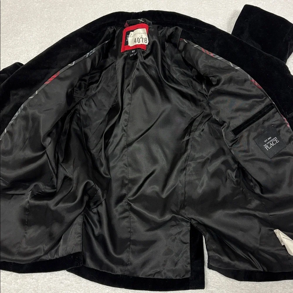 The children’s place Black Velvet Blazer holiday special occasion boys 4t
